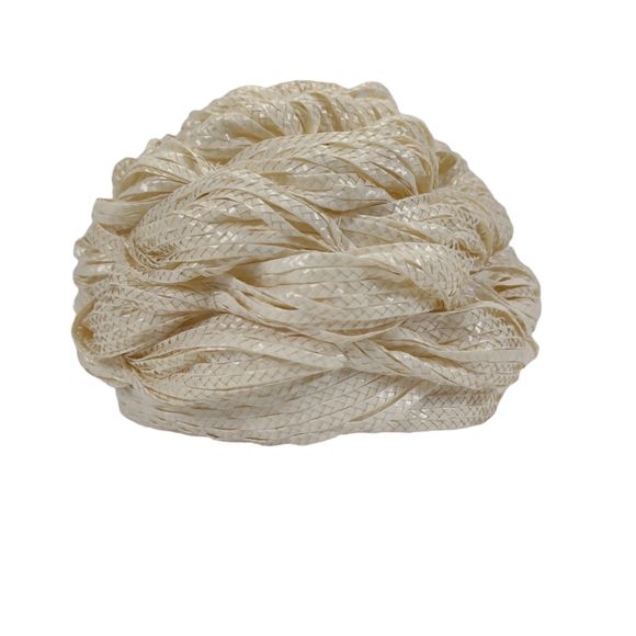 Vintage Miss Gewnn Jr Ivory Braided Raffia Straw Pillbox 50s 60s Union Made - Picture 2 of 11